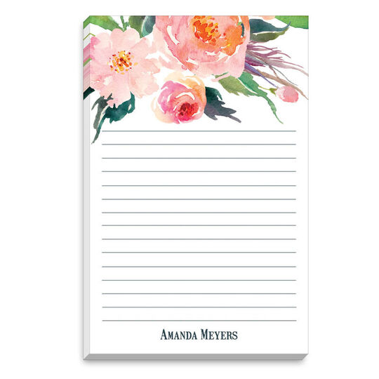 White Watercolor Bouquet Notepads